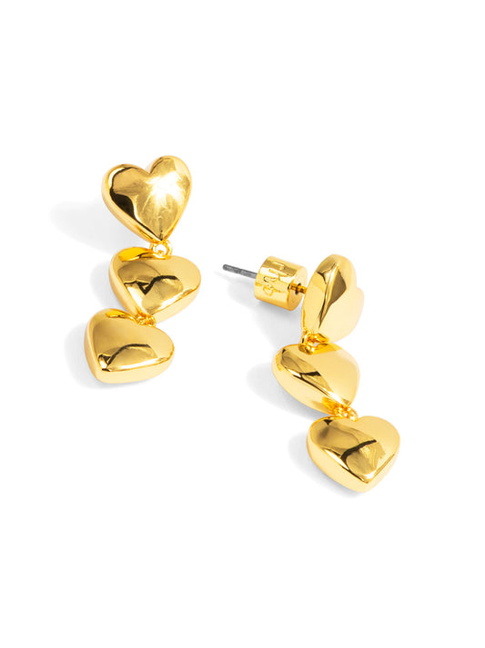 Trio Heart Drop Earring
