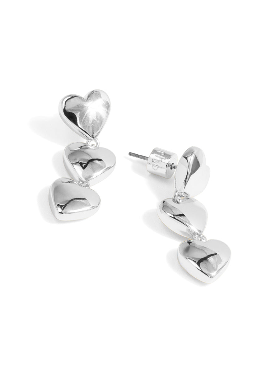 Trio Heart Drop Earring