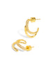 Pave Double Hoop Huggies