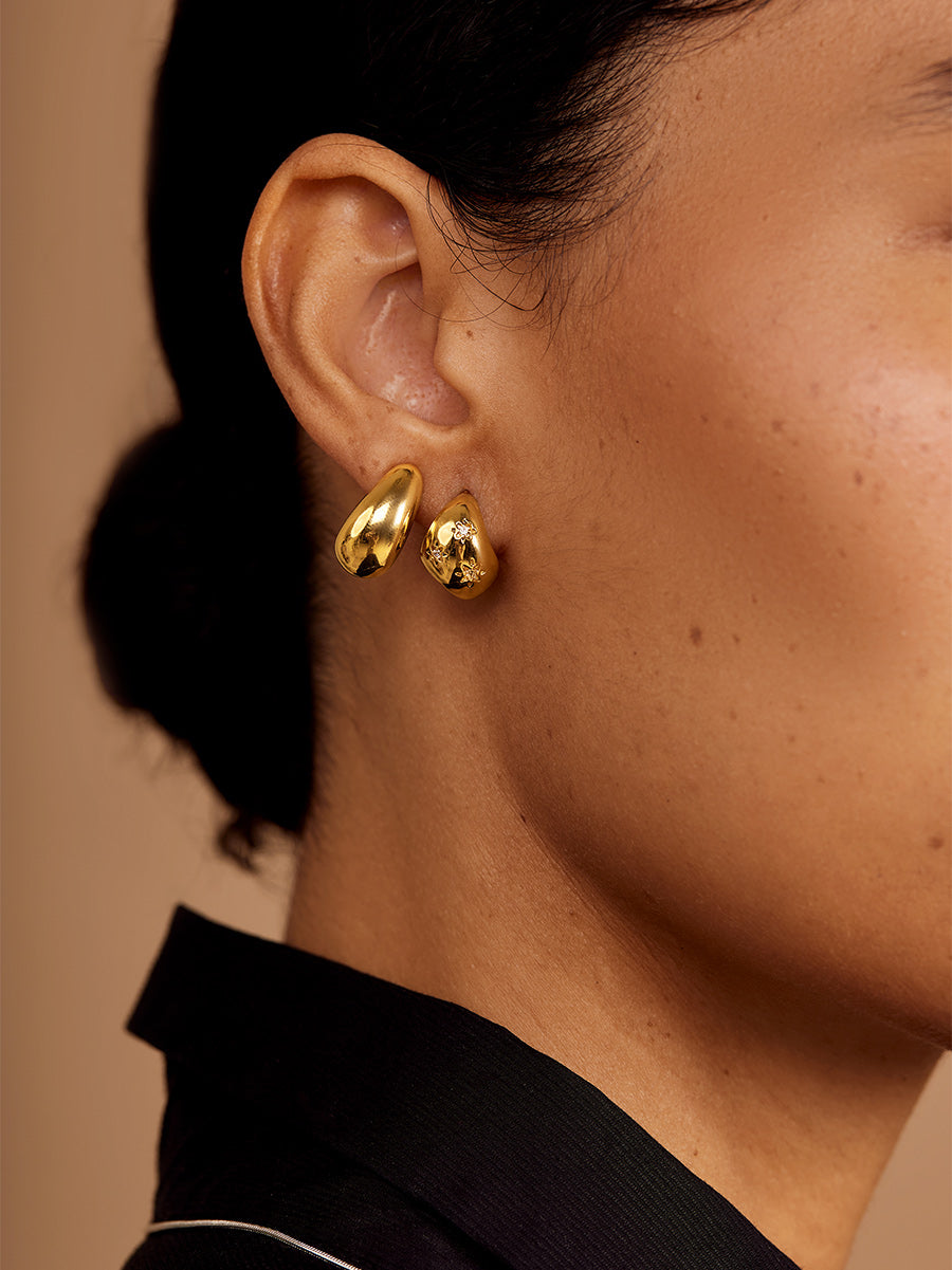 Starburst Crystal Dome Stud Earring