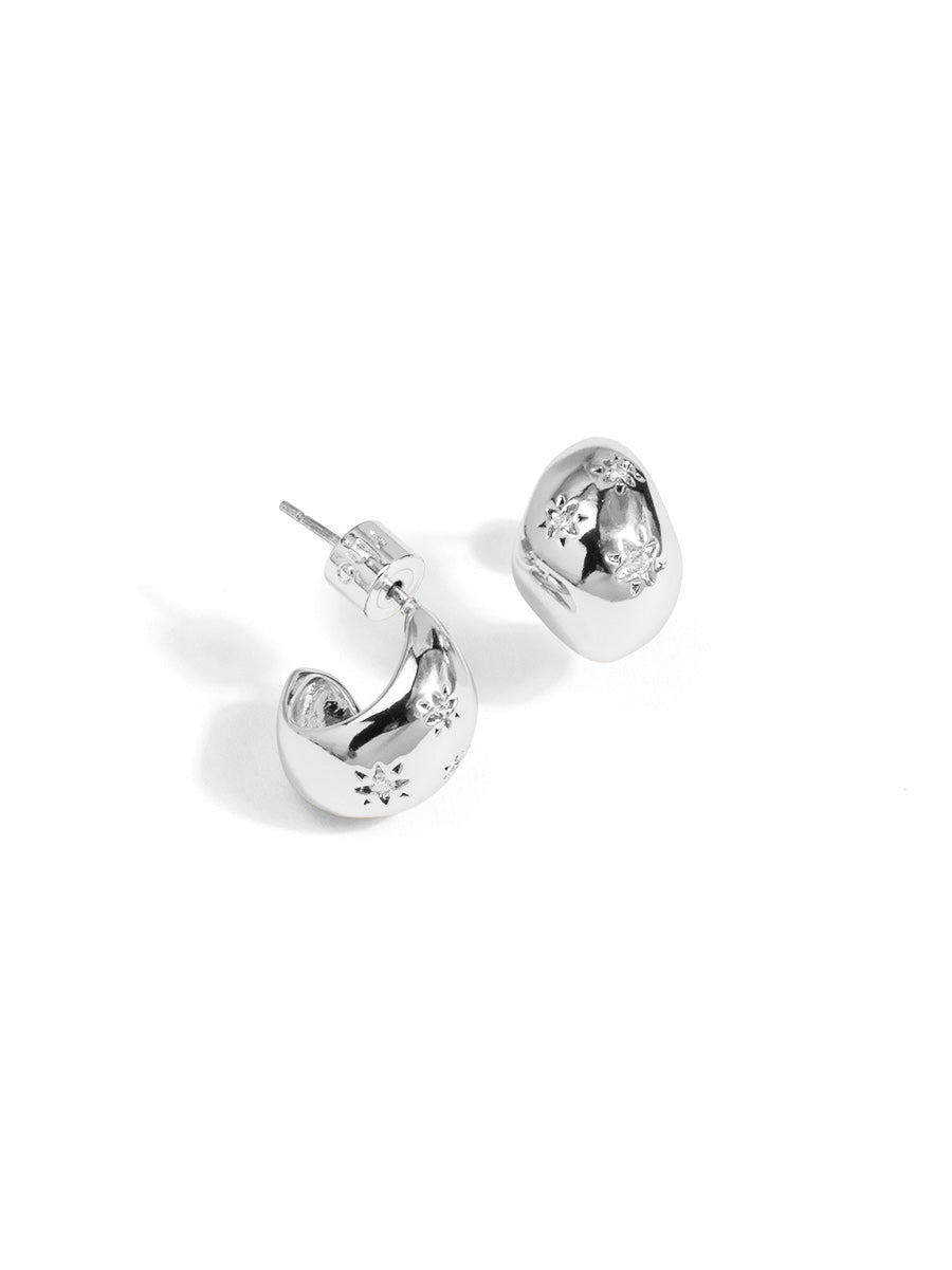 Starburst Crystal Dome Stud Earring