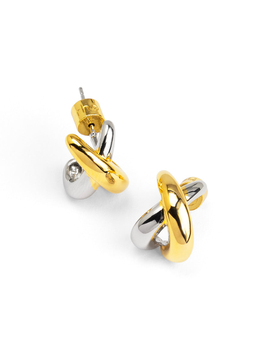 Two-Tone Twist Stud Earring