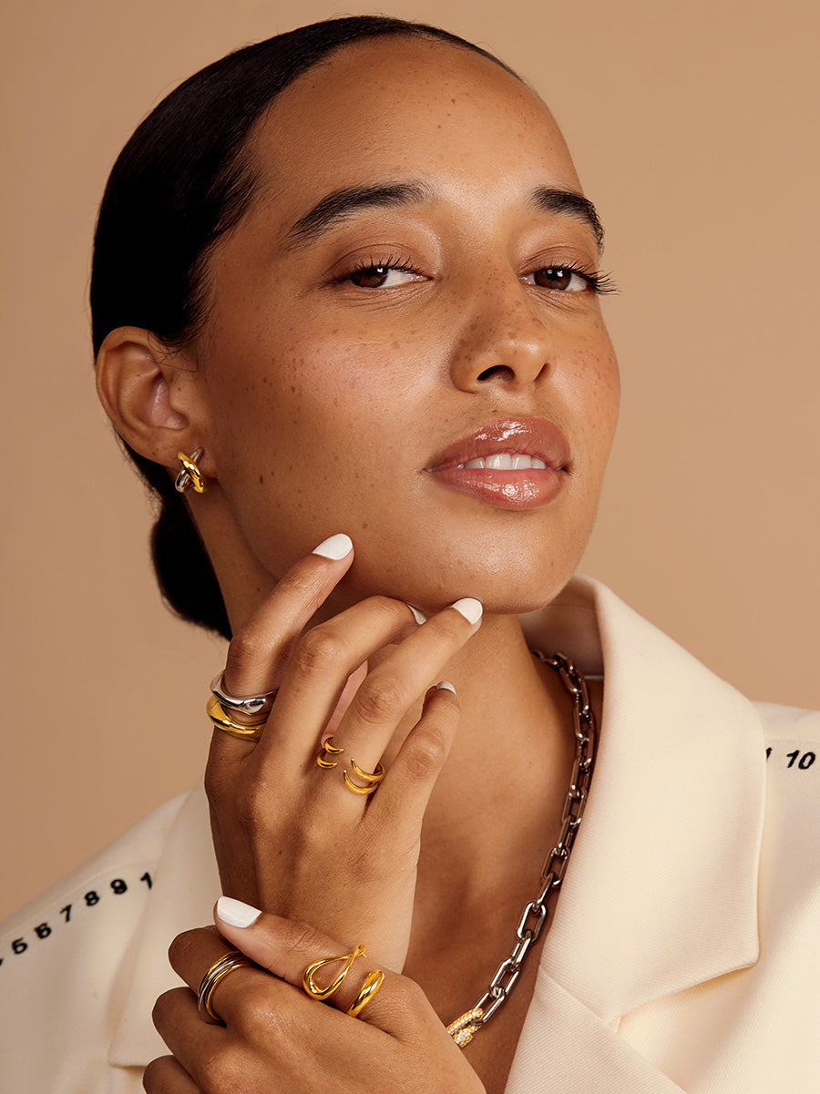 Two-Tone Twist Stud Earring