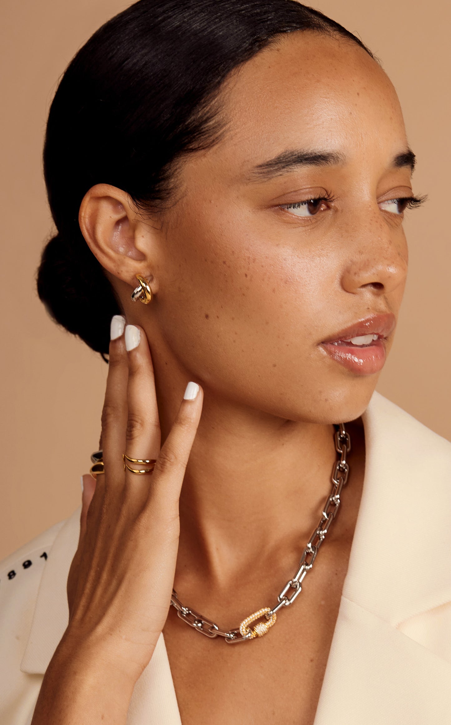 Two-Tone Twist Stud Earring