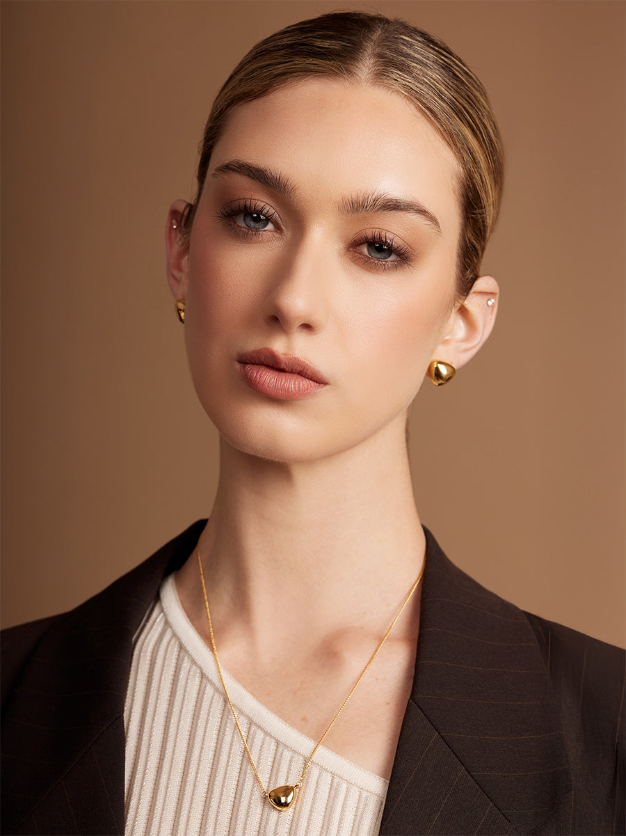 Puffy Triangle Stud Earring