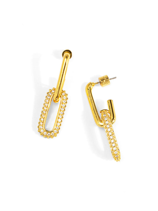 Interlocked Pavé Link Drop Earring