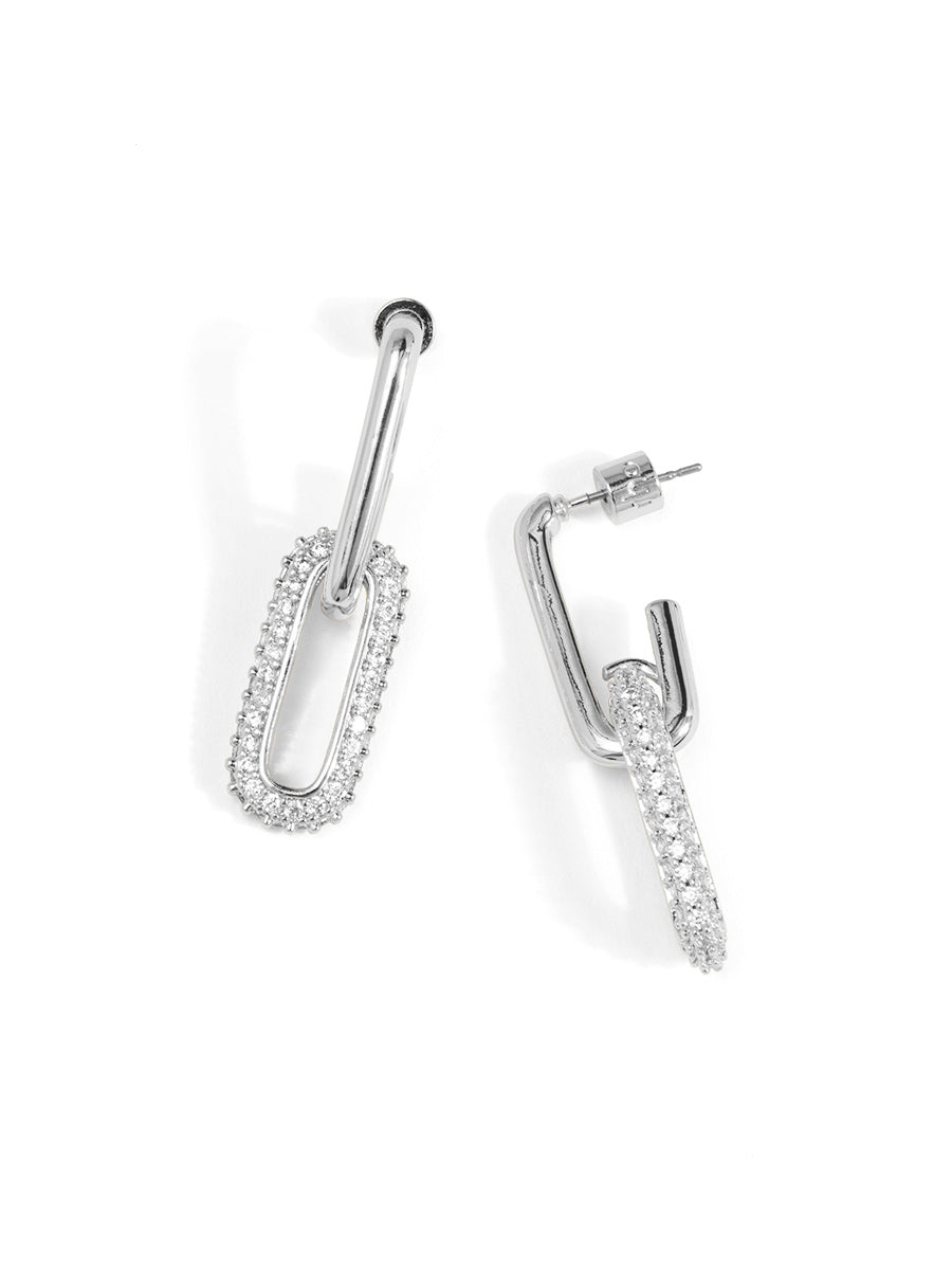 Interlocked Pavé Link Drop Earring