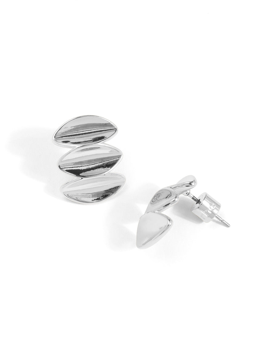 Stacked Ripple Stud Earring