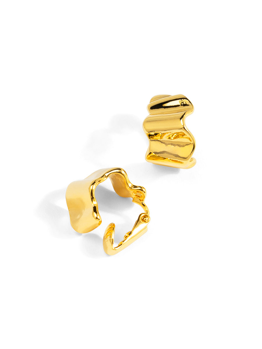 Pleated Hoop Clip-On Earring