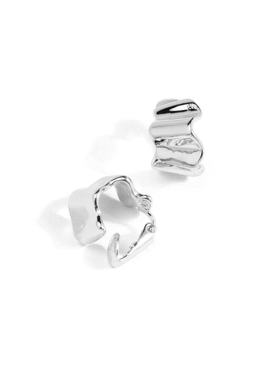 Pleated Hoop Clip-On Earring