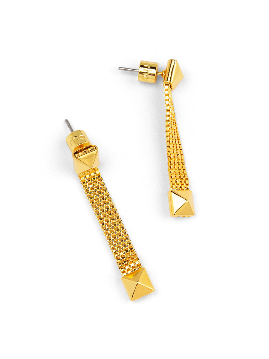 Studded Mesh Drop Earring