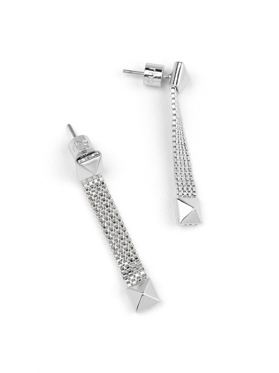 Studded Mesh Drop Earring