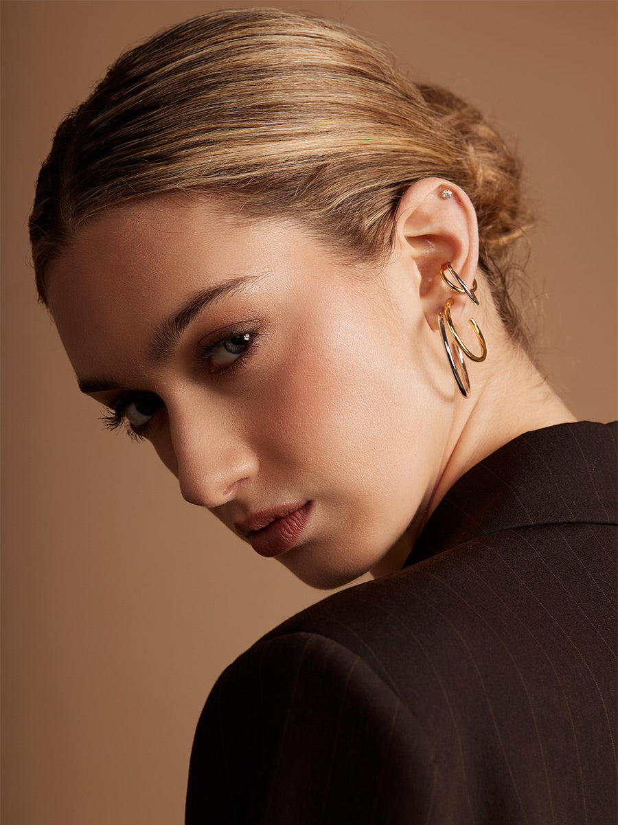 Two-Tone Orbit Ear Cuff