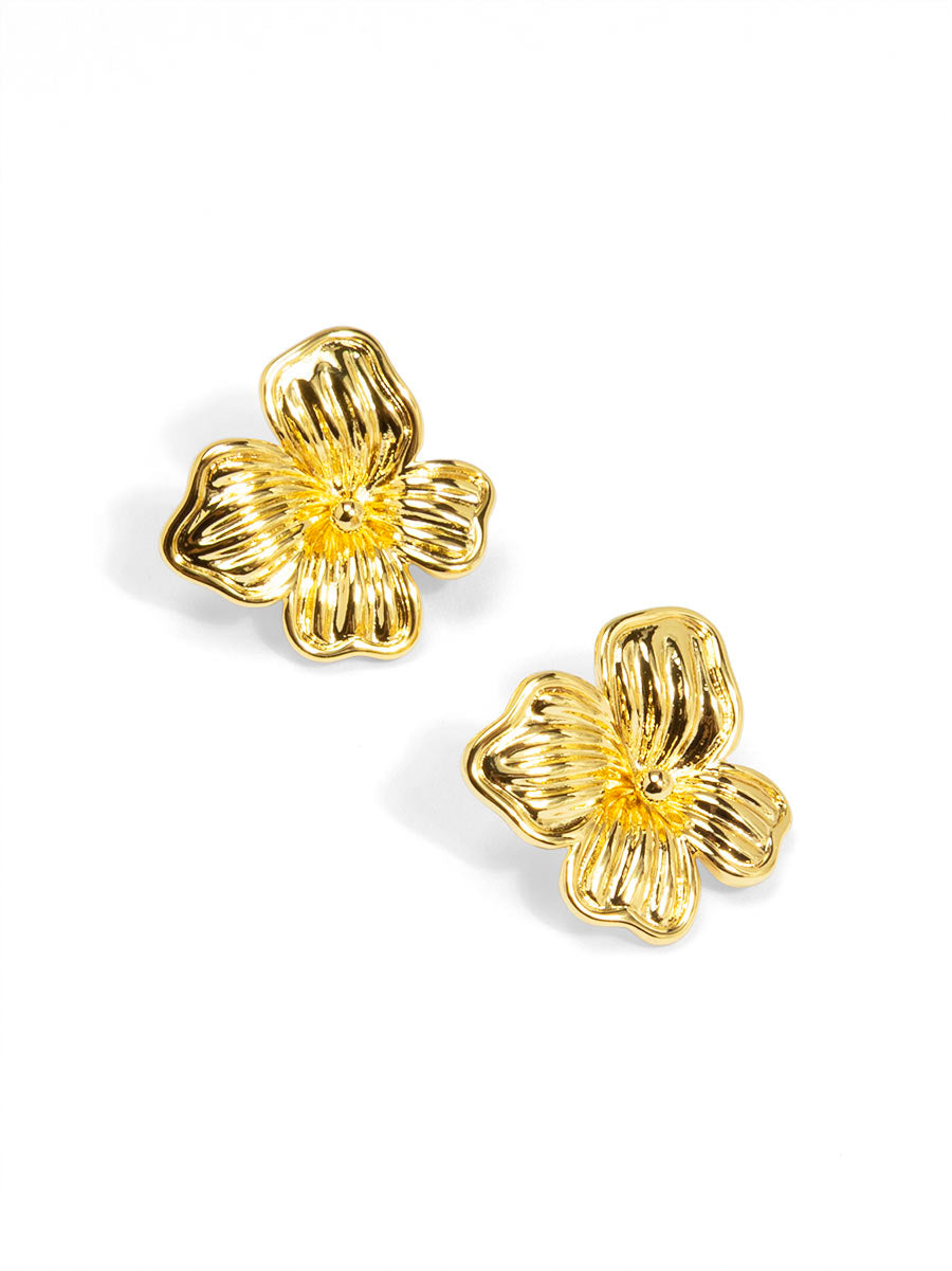 Textured Blossom Stud Earring