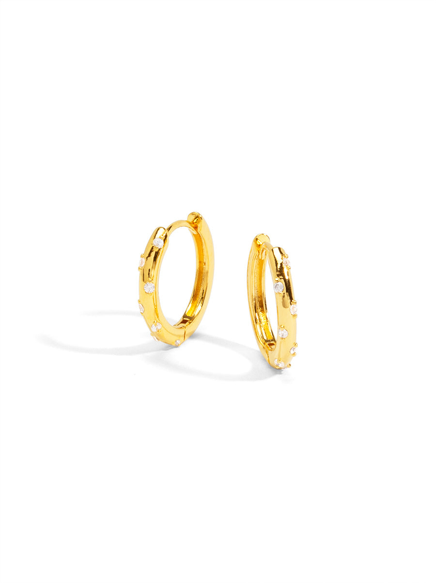 Zig Zag Crystal Huggie Earring