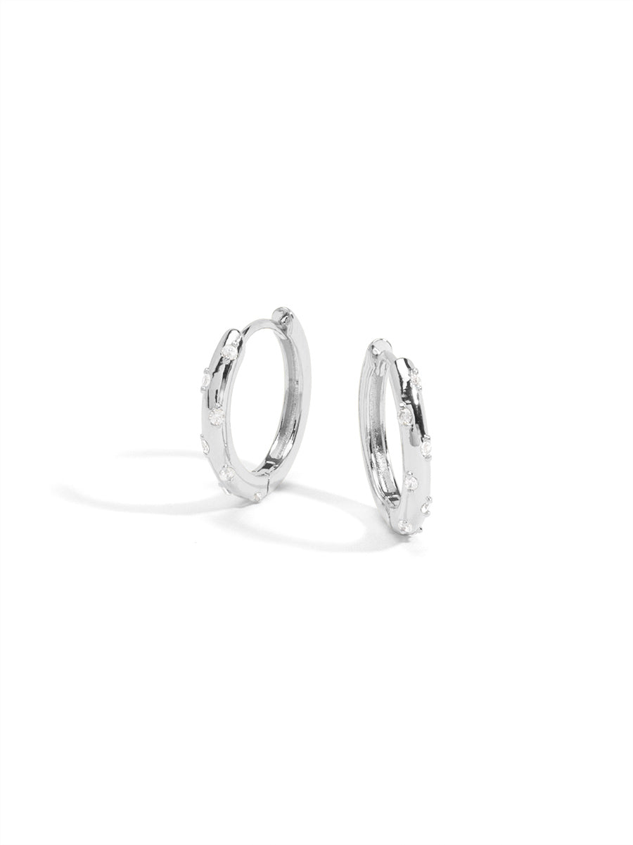 Zig Zag Crystal Huggie Earring