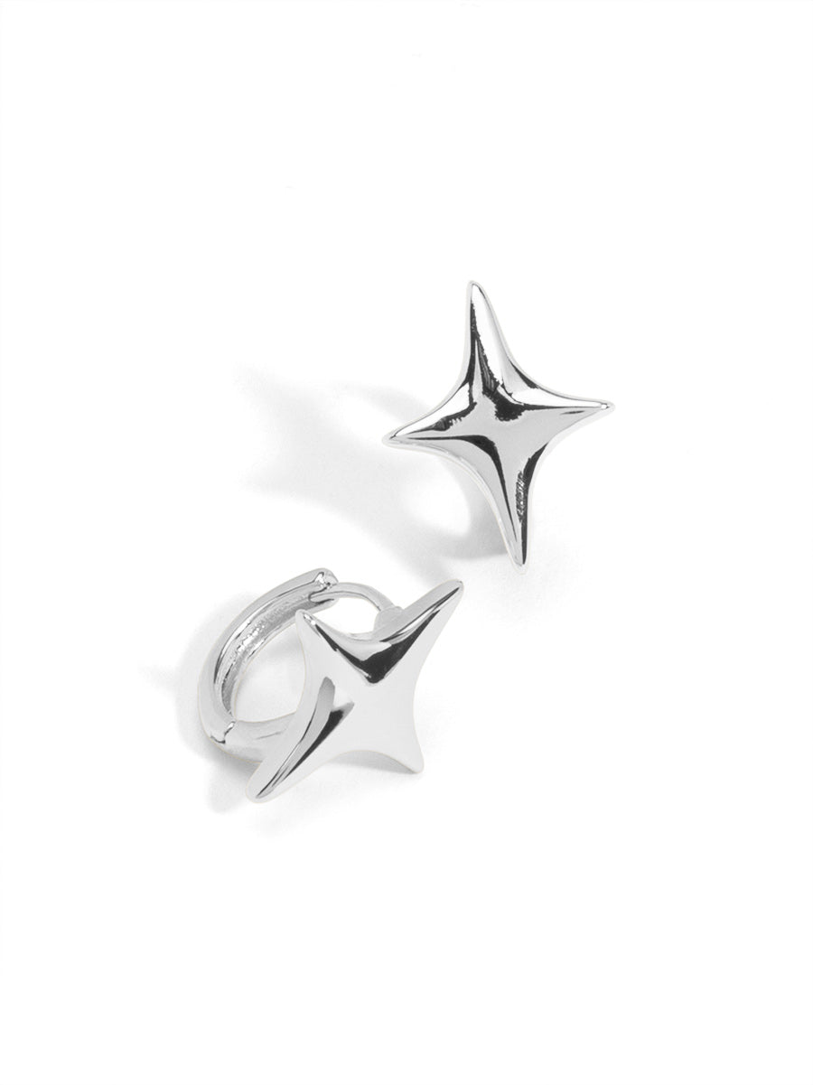 Sculpted Star Huggie Earring