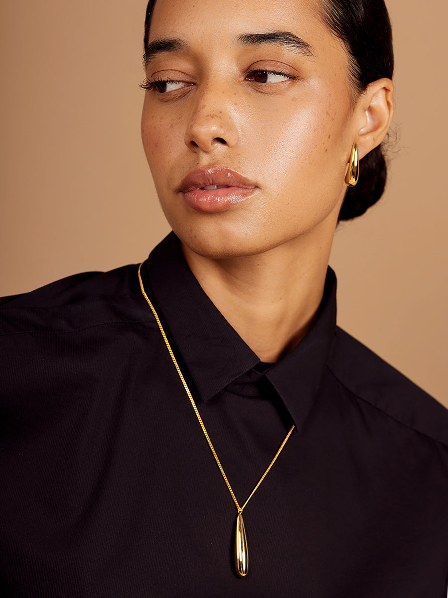 Tapered Drop Stud Earring