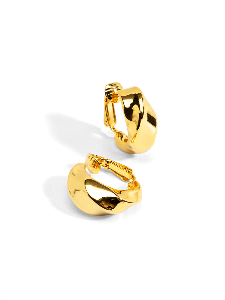 Sculpted Puff Curve Clip-On Earring
