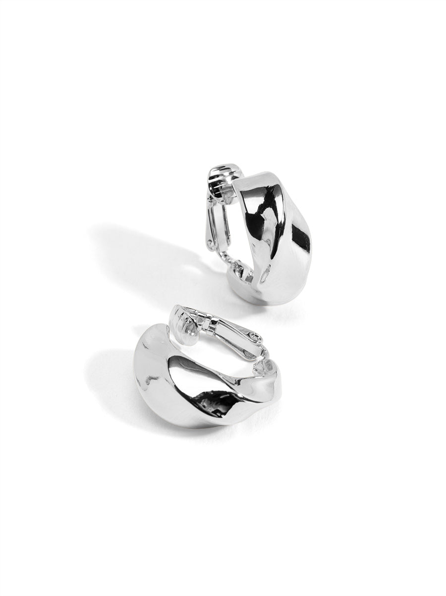 Sculpted Puff Curve Clip-On Earring