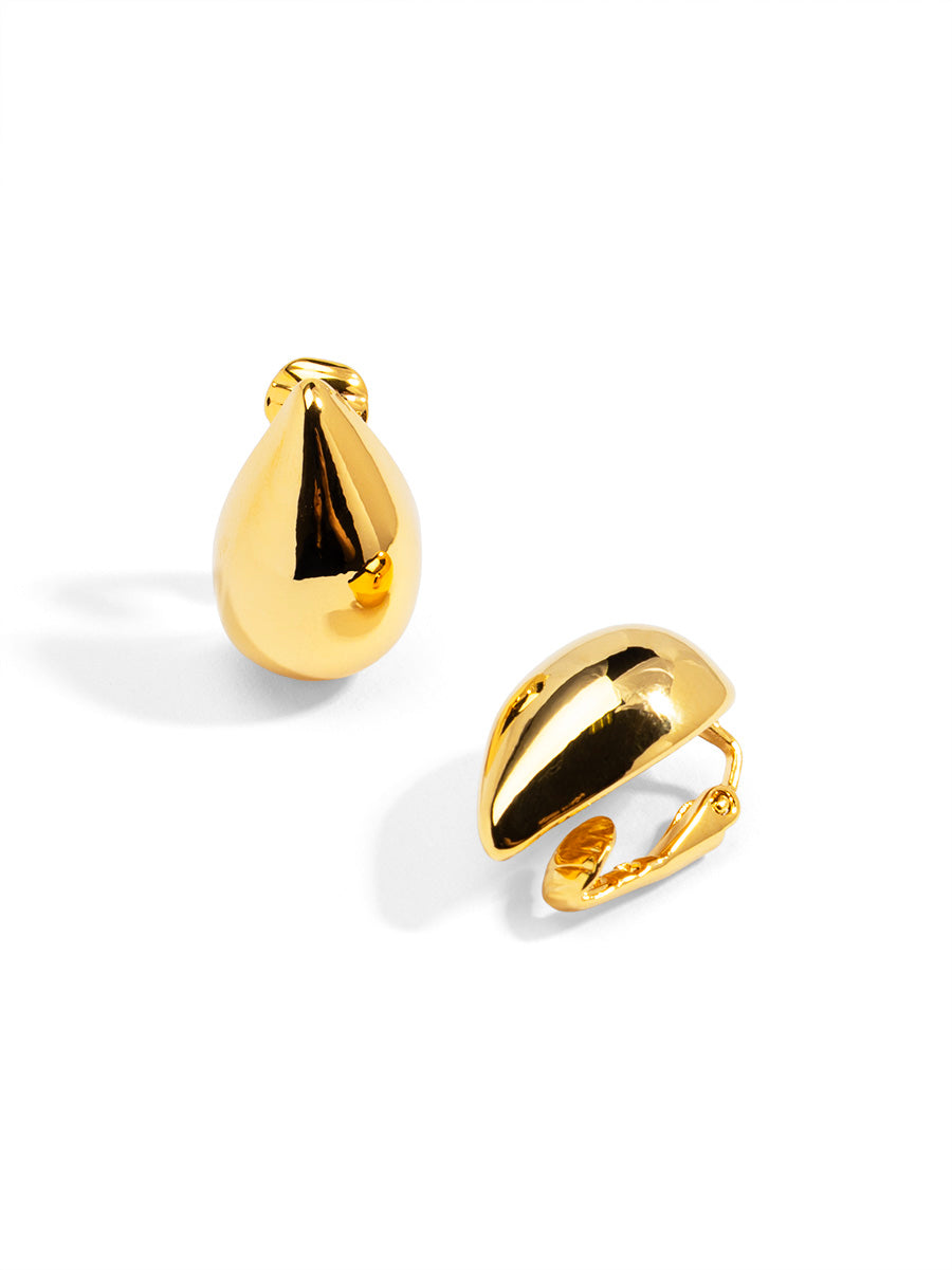 Chunky Teardrop Clip-On Earring