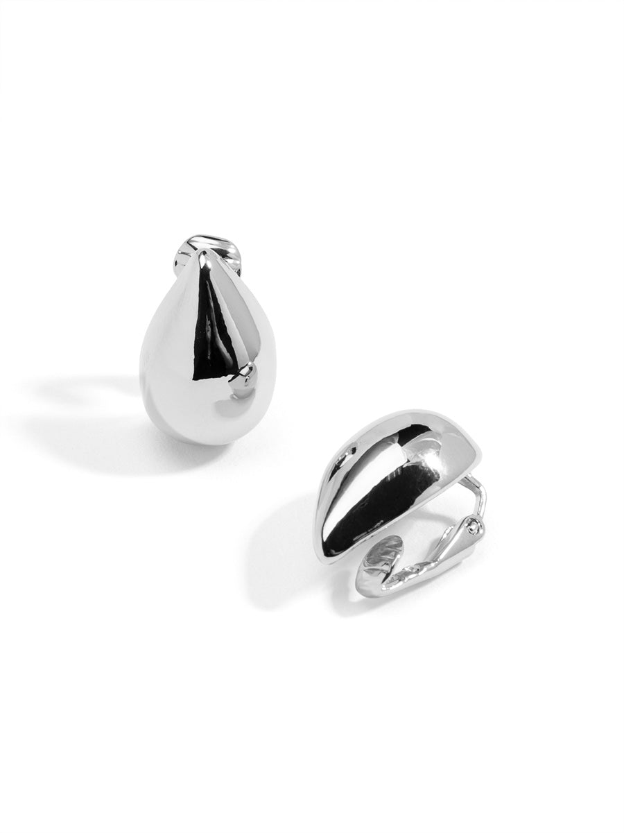 Chunky Teardrop Clip-On Earring
