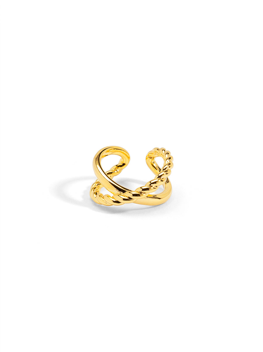 Twisted Double Band Ear Cuff