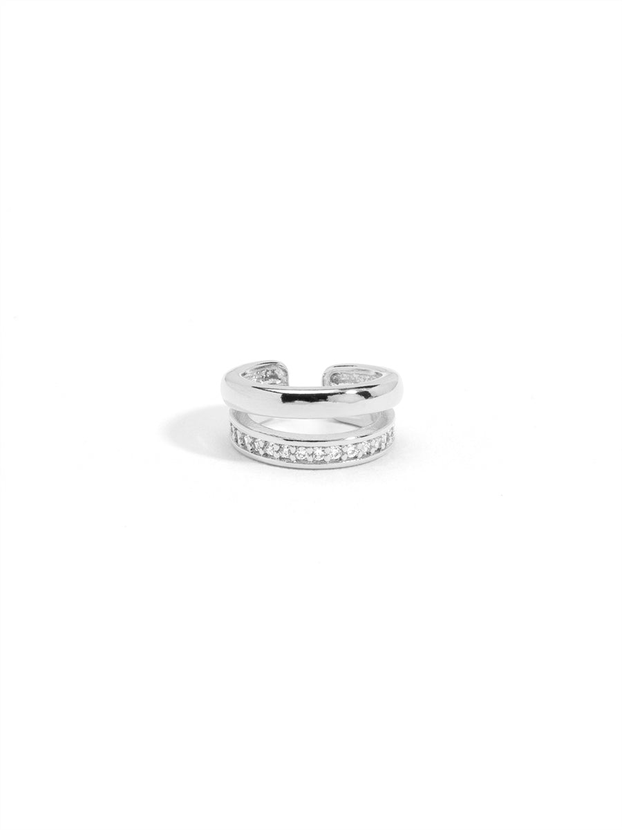 Pave Double Band Ear Cuff