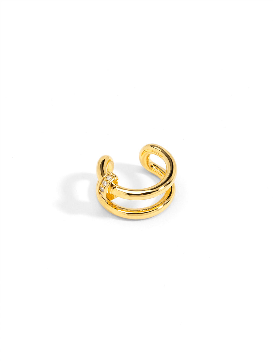 Pave Accent Double Band Ear Cuff