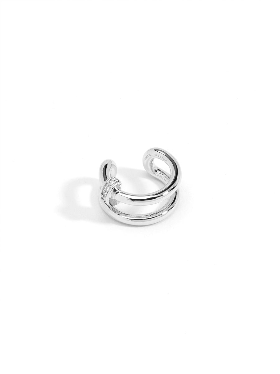 Pave Accent Double Band Ear Cuff