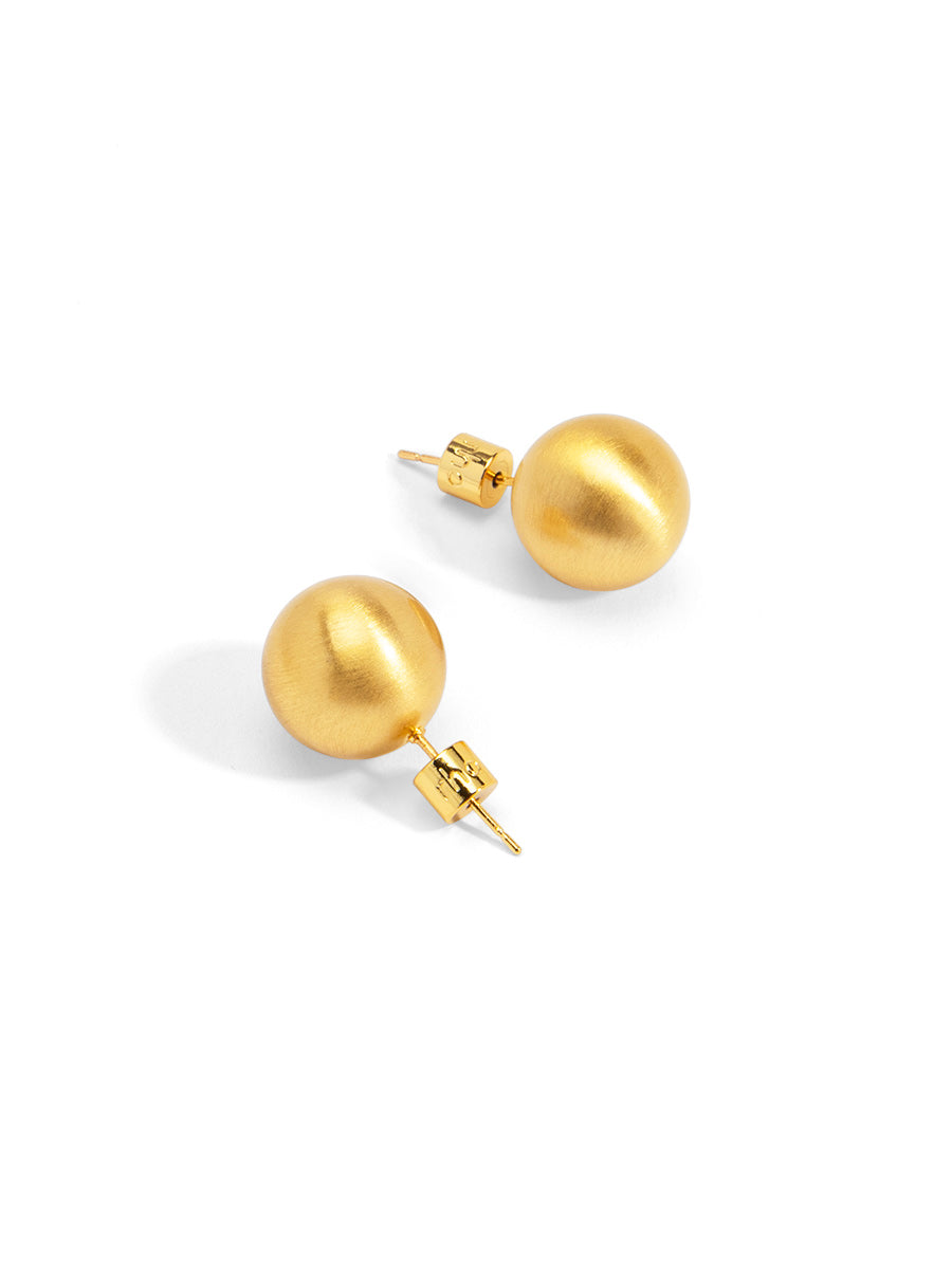 Brushed Gold Small Round Stud
