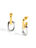 Two-Tone Square Link Drop Earring