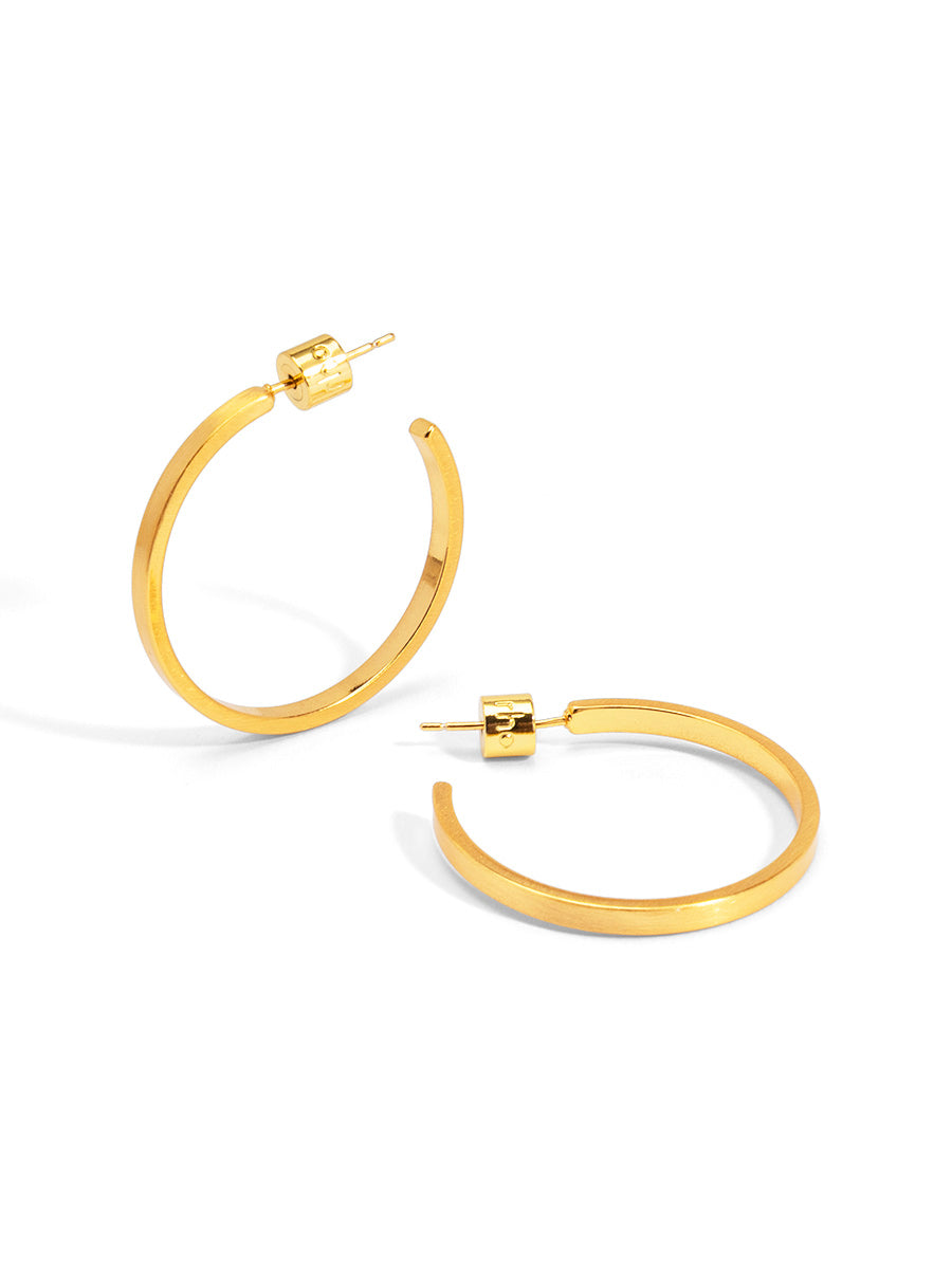 Brushed Gold Slim Hoop