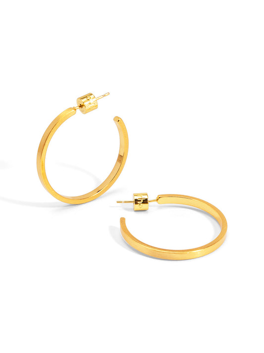 Brushed Gold Slim Hoop