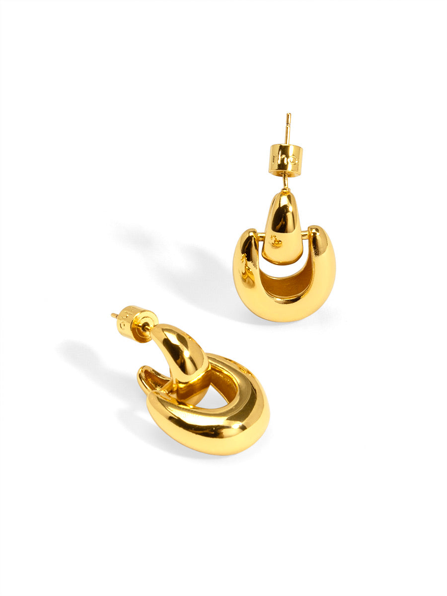 Puffy Doorknocker Earring