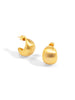 Brushed Gold Chunky Crescent Stud