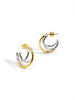 Two-Tone Trio Small Hoop Earring