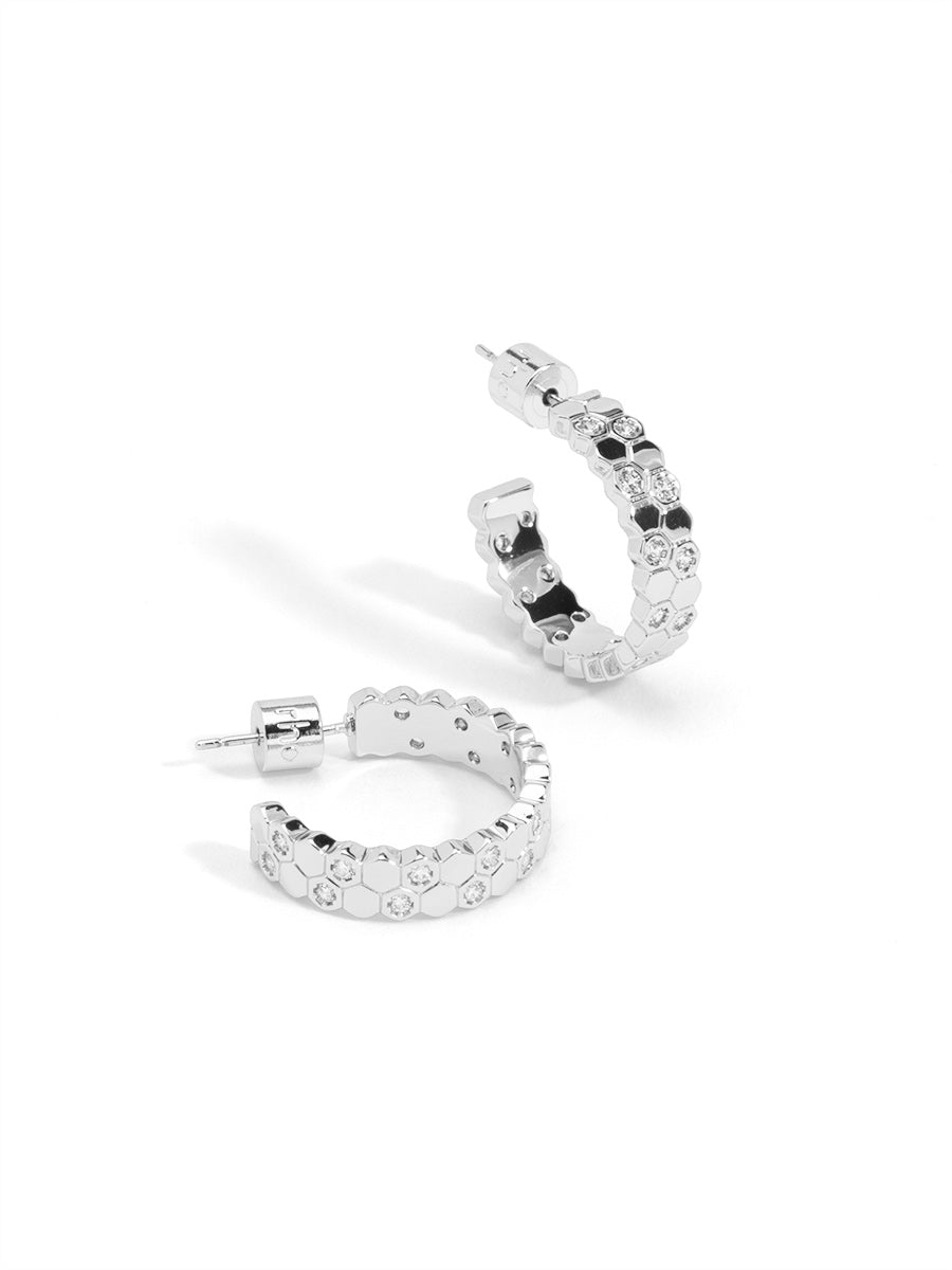 Honeycomb Double Hoop Earring