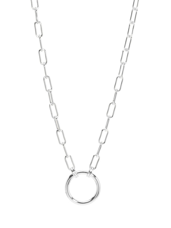 Circle Charm Link Collar Necklace