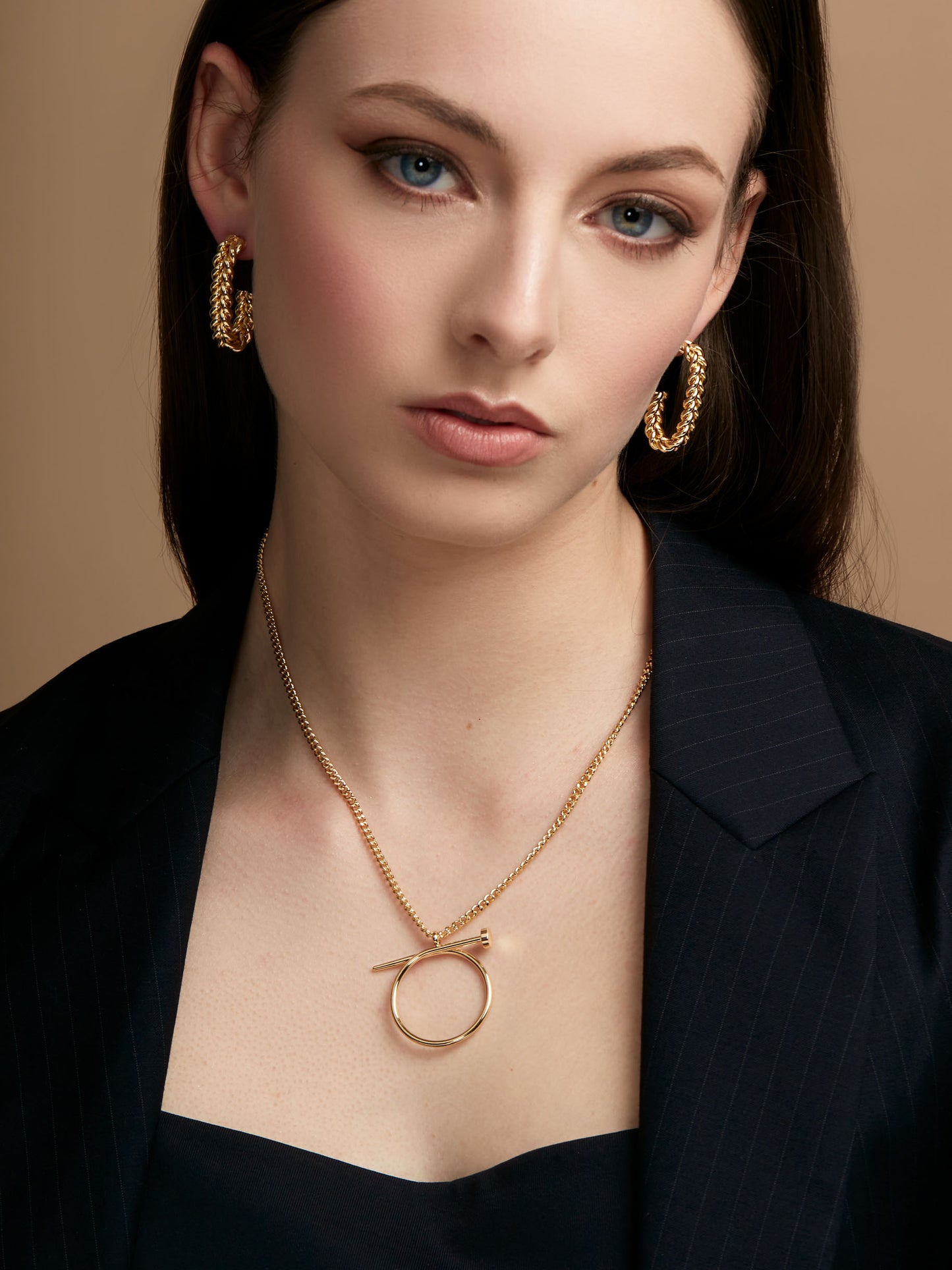 Nail Ring Charm Collar Necklace