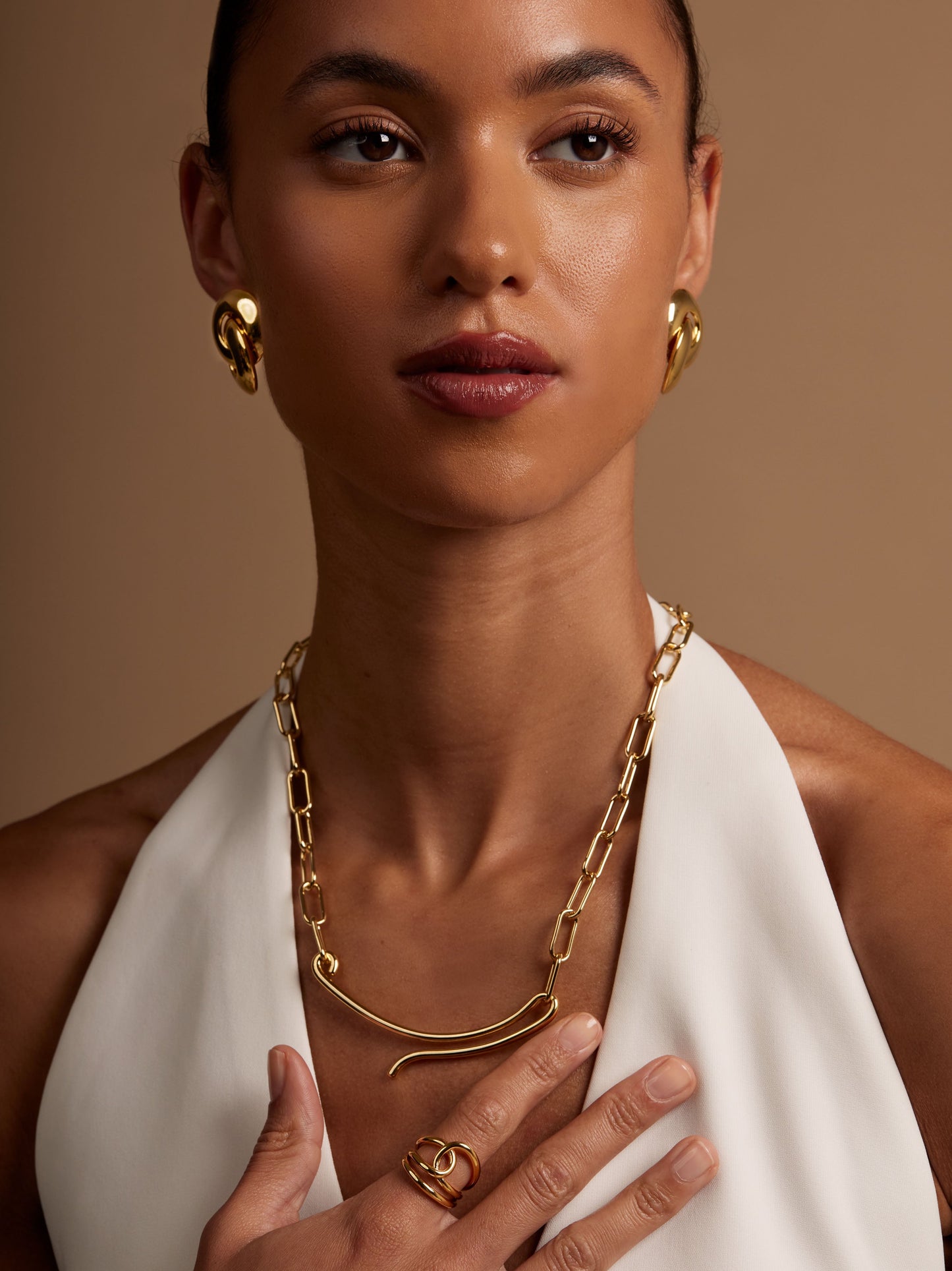 Arc Link Chain Collar Necklace