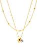 Two-Tone Coffe Bean Layered Collar Necklace