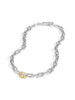 Two-Tone Carabiner Link Short Magnet Necklace