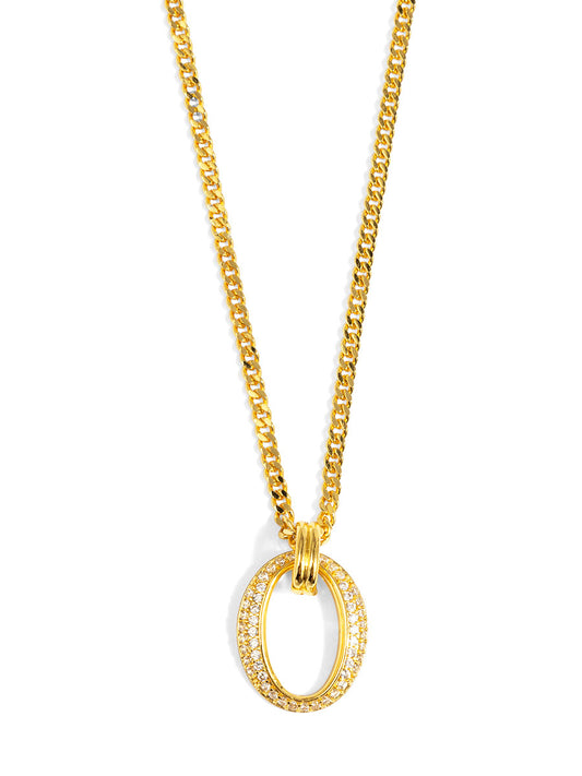 Pavé Oval Link Pendant Necklace