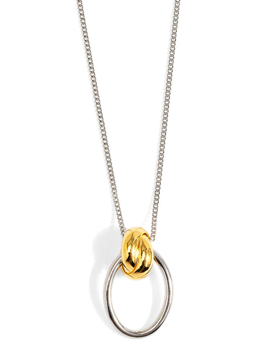 Two-Tone Knotted Charm Pendant Necklace