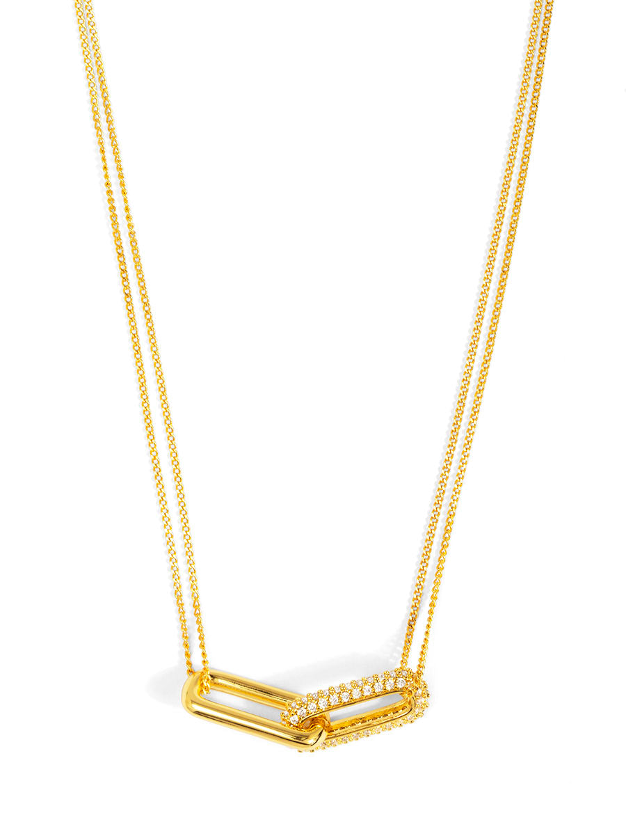 Interlocked Pavé Link Necklace