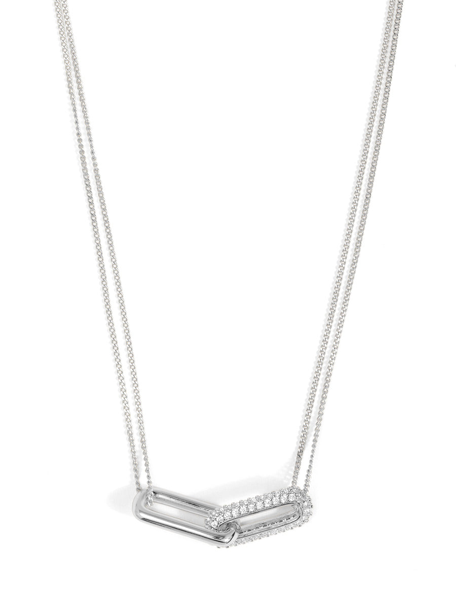 Interlocked Pavé Link Necklace