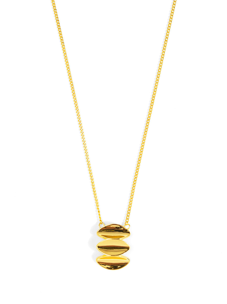Stacked Ripple Pendant Necklace