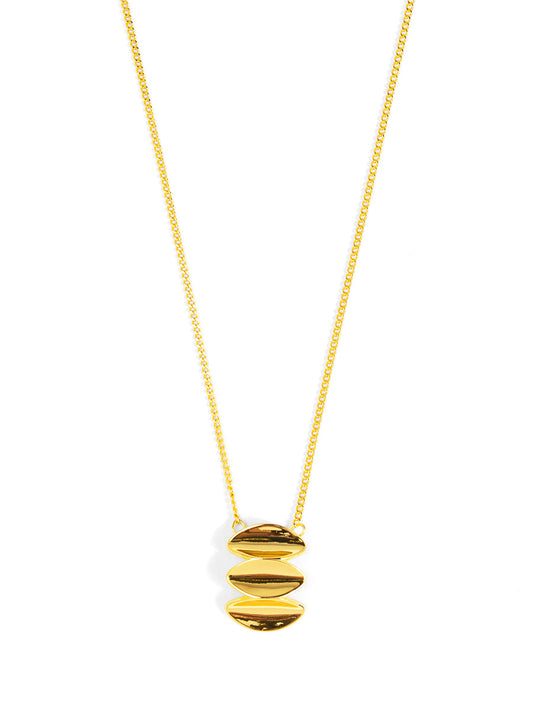 Stacked Ripple Pendant Necklace
