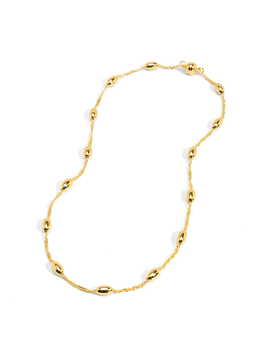Spaced Rice Bean Magnet Necklace